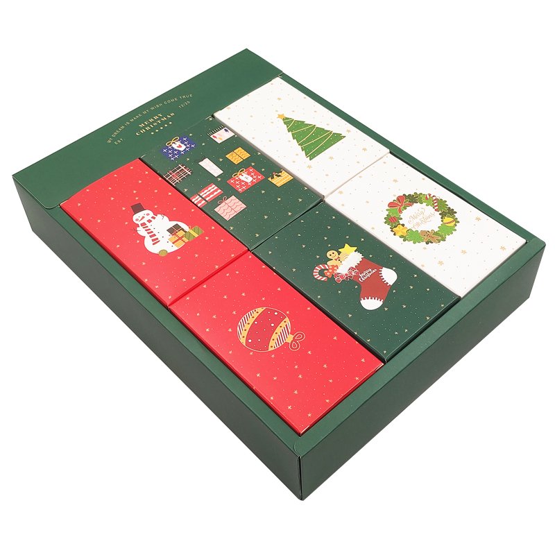 Custom christmas make up chocolate paper box advent calendar cardboard packaging gift box advent calendar box