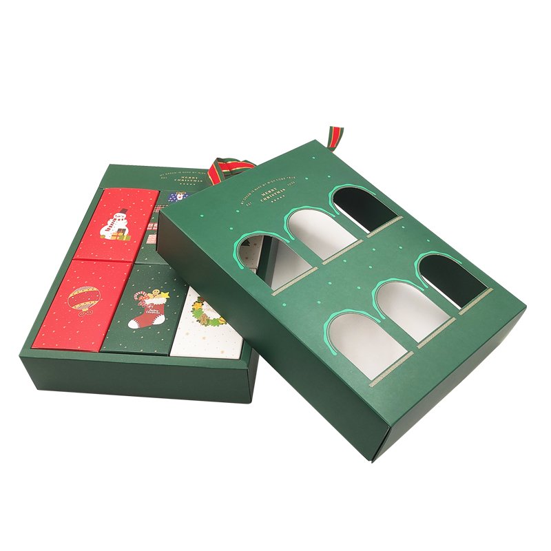 Custom christmas make up chocolate paper box advent calendar cardboard packaging gift box advent calendar box