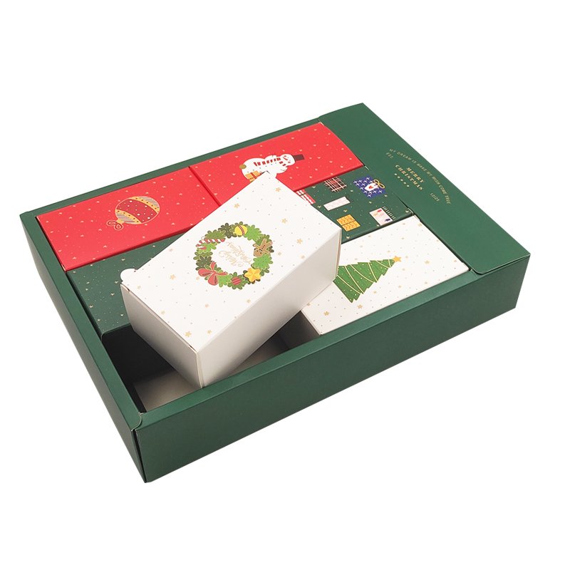 Custom christmas make up chocolate paper box advent calendar cardboard packaging gift box advent calendar box