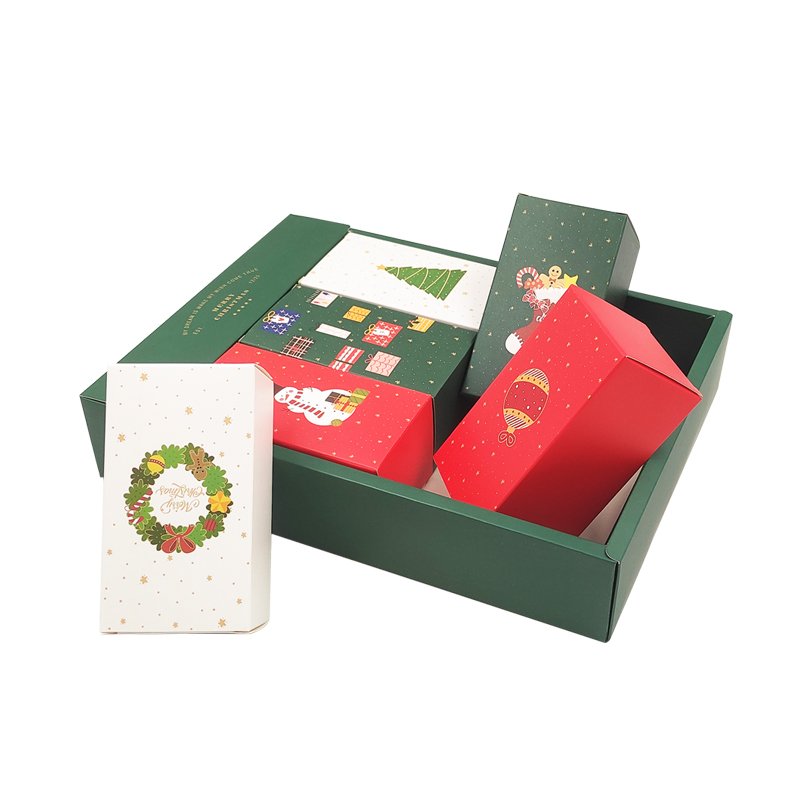 Custom christmas make up chocolate paper box advent calendar cardboard packaging gift box advent calendar box
