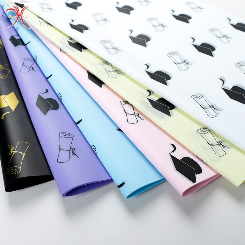 Beautiful Plain Graduation Gift Wrapping Paper Elegant Flower Design Packaging Paper