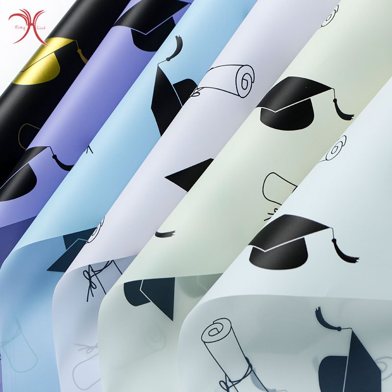 Beautiful Plain Graduation Gift Wrapping Paper Elegant Flower Design Packaging Paper