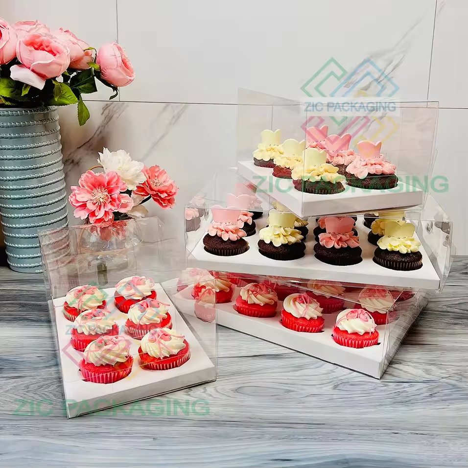 Factory Direct Macaron Christmas Box Cake Cookies 12 Macarons Bakery Gift Cupcake Donut Hotdog Paper Box Packaging with Divider