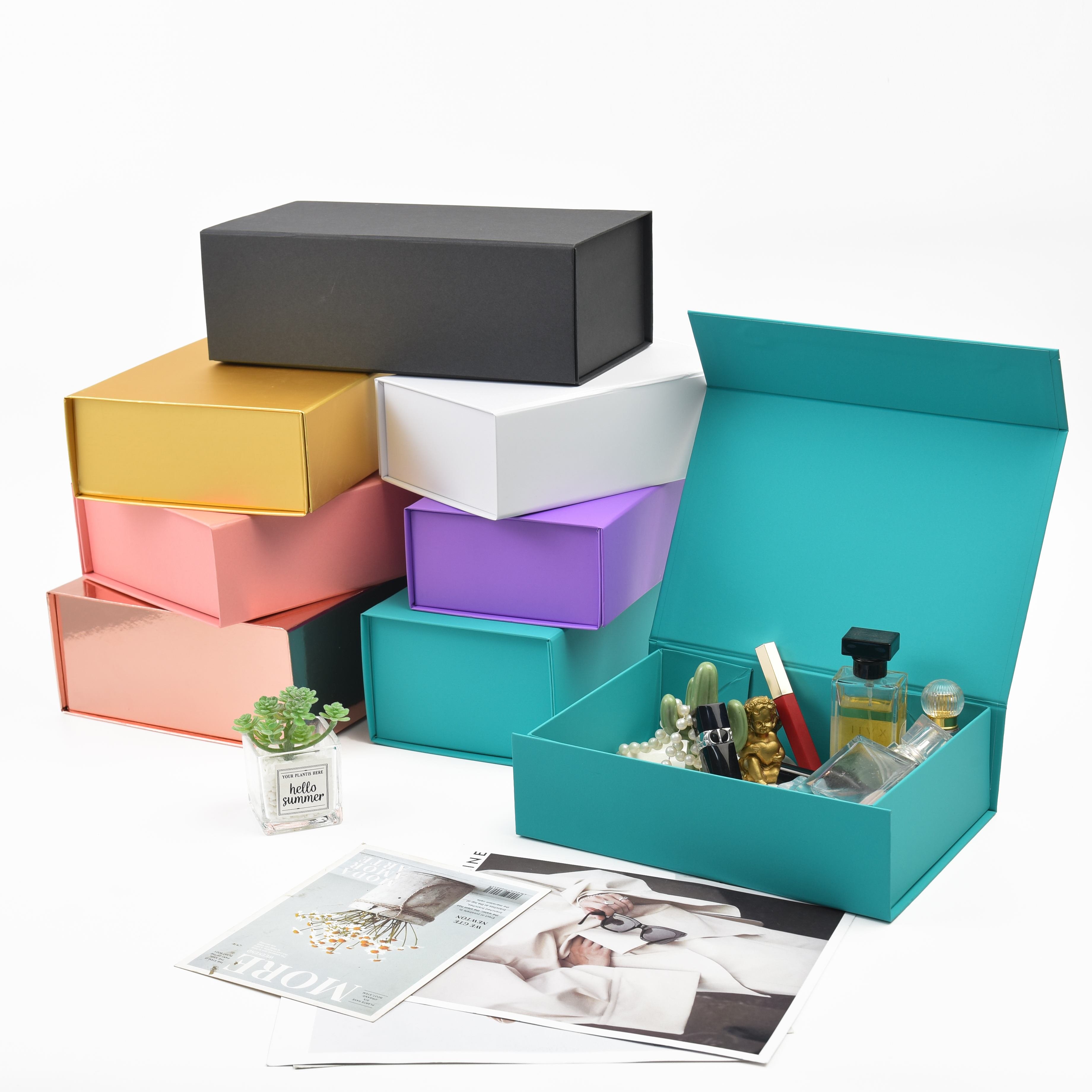 Custom Printing Size Recycled Packaging Gift Paper Folding Foldable Square Magnetic Cardboard Boxes