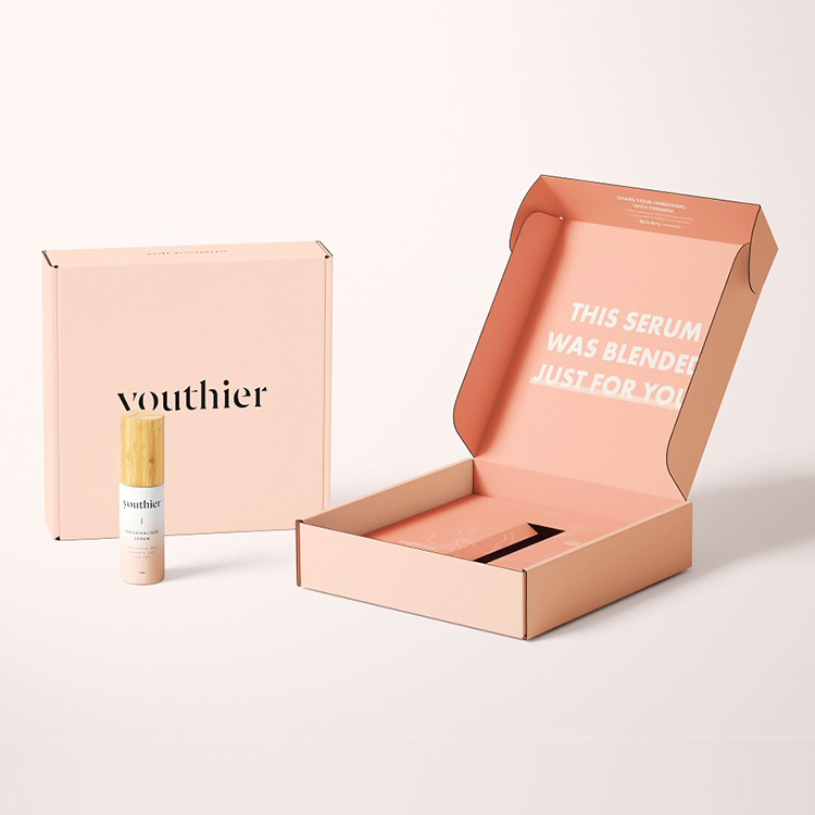 Custom Luxury Cardboard 3L X 3W X 10H Inch Chipboard Style Cosmetic Brown White Folding Carton Cream Skincare Box Packaging