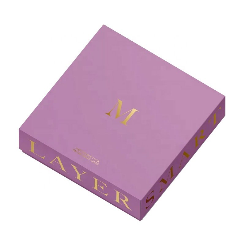 Luxury Jewellery Ring Necklace Rigid Drawer Sliding Gift Packaging Jewelry Box Art Paper High Quality Custom Logo Printed Purple
