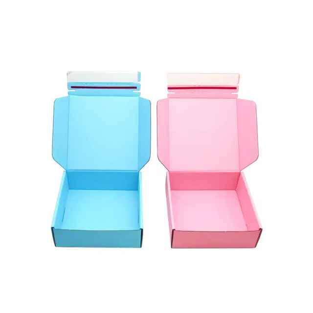 Customized self sealing corrugated mailing packaging paper box recyclable self-adhesive clothing zipper packaging paper box