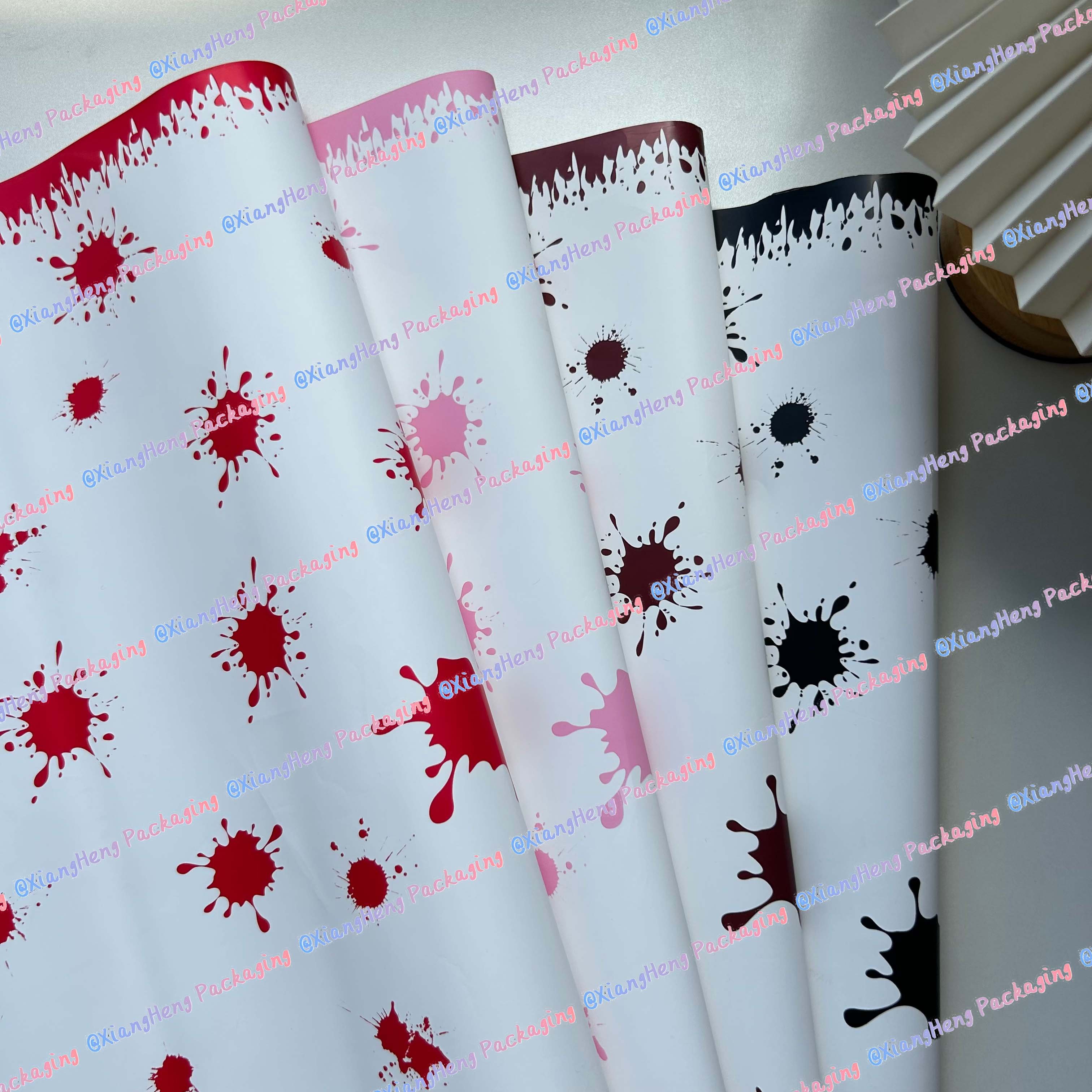Bloodstain paper Halloween new design wrapping paper spooky flower wrapping paper florist bouquet wrapping supplies