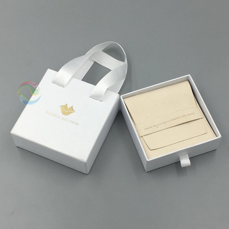 Luxury Custom Gift Jewelry Packaging Paper Box Jewelry Package Box with Bag for Necklace
