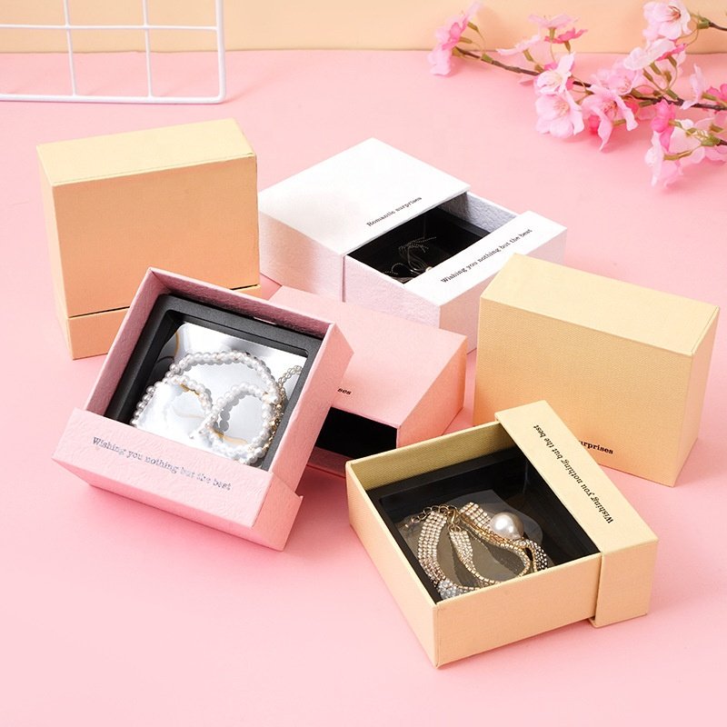 Wholesale Luxury Custom Logo Small Cardboard Box Jewellery Storage Packaging Paper Jewelry Box With Sponge