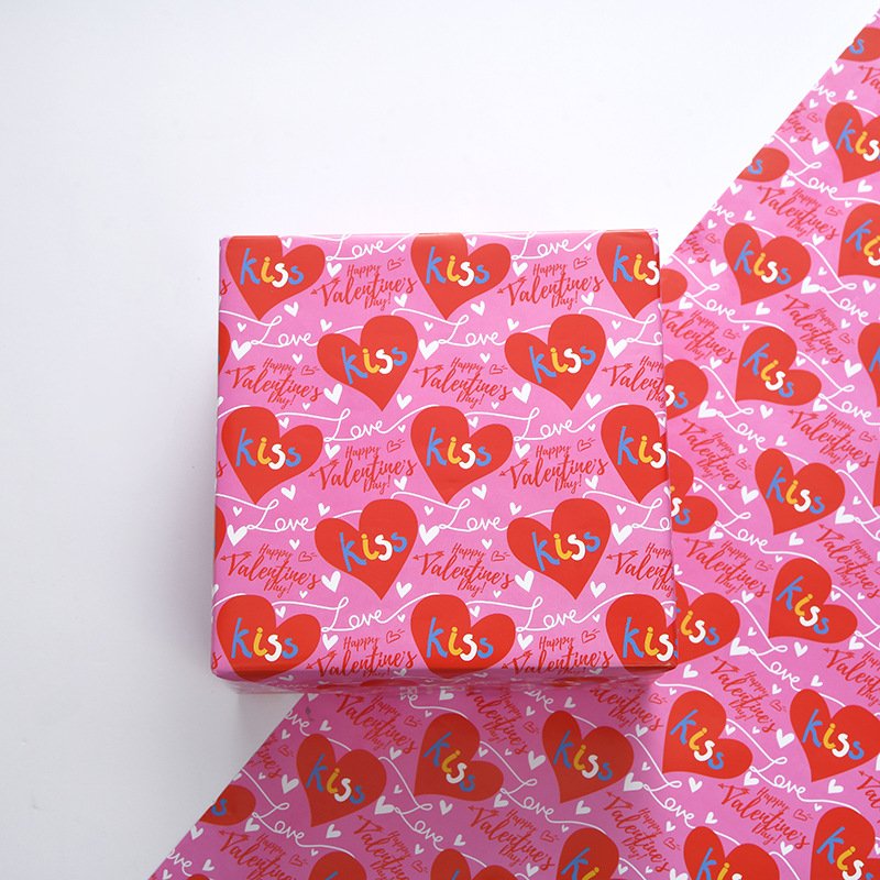 Valentine's Day Wholesale Custom Korean Flower Gift Glitter Printed Bouquet Wrapping Paper Set Packaging Paper