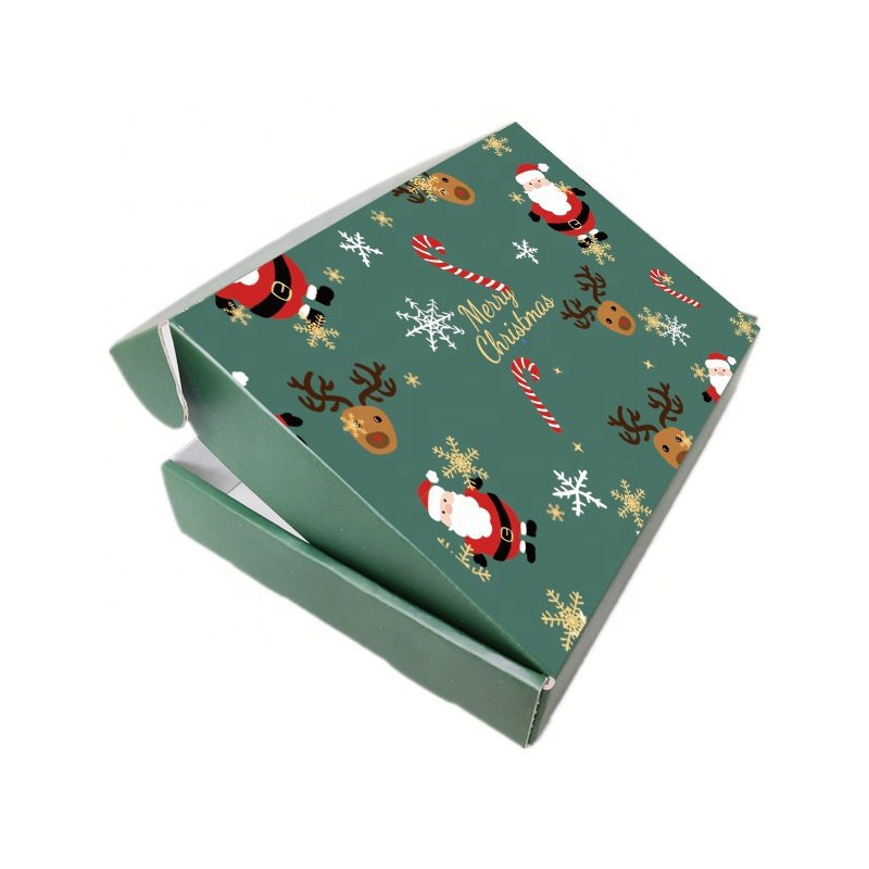 Christmas Cardboard Gift Packaging Box Tuck Top Custom Festival Mailing Box