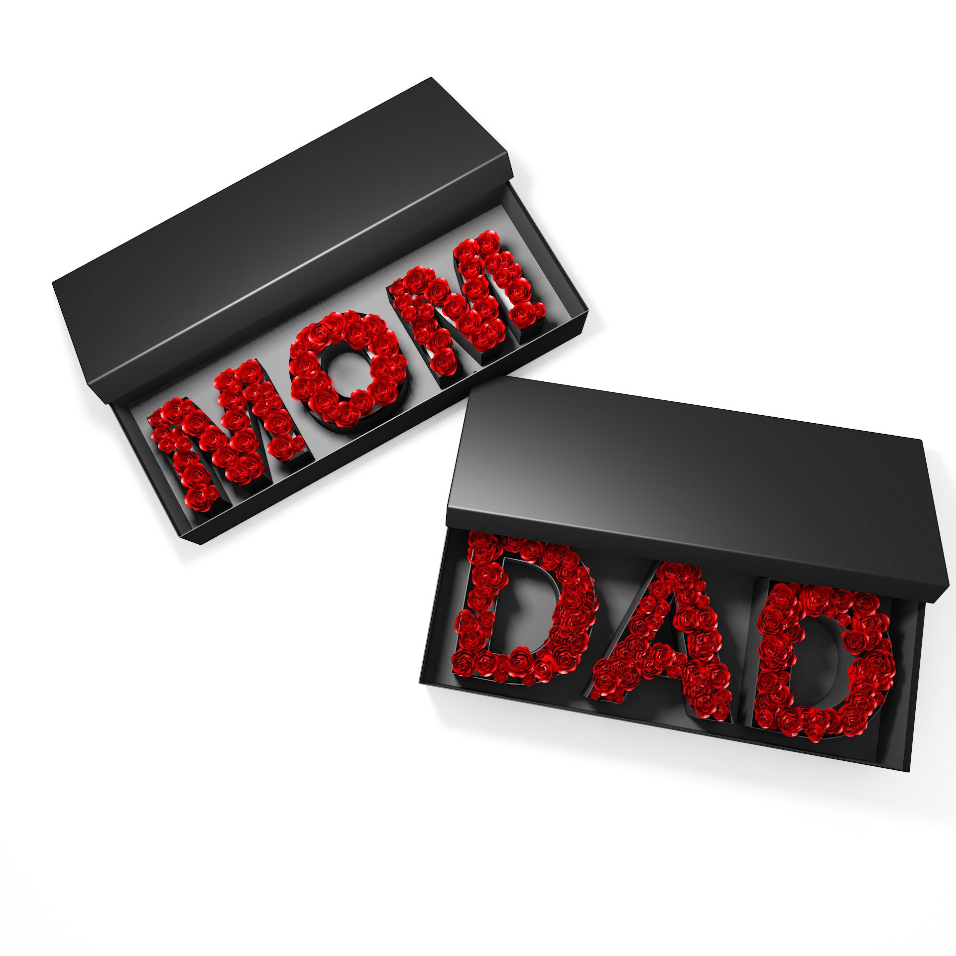 Design Luxury Custom Rectangle Big Size Cardboard Paper Gift Box Mothers Day Letter Rose Flower Packaging