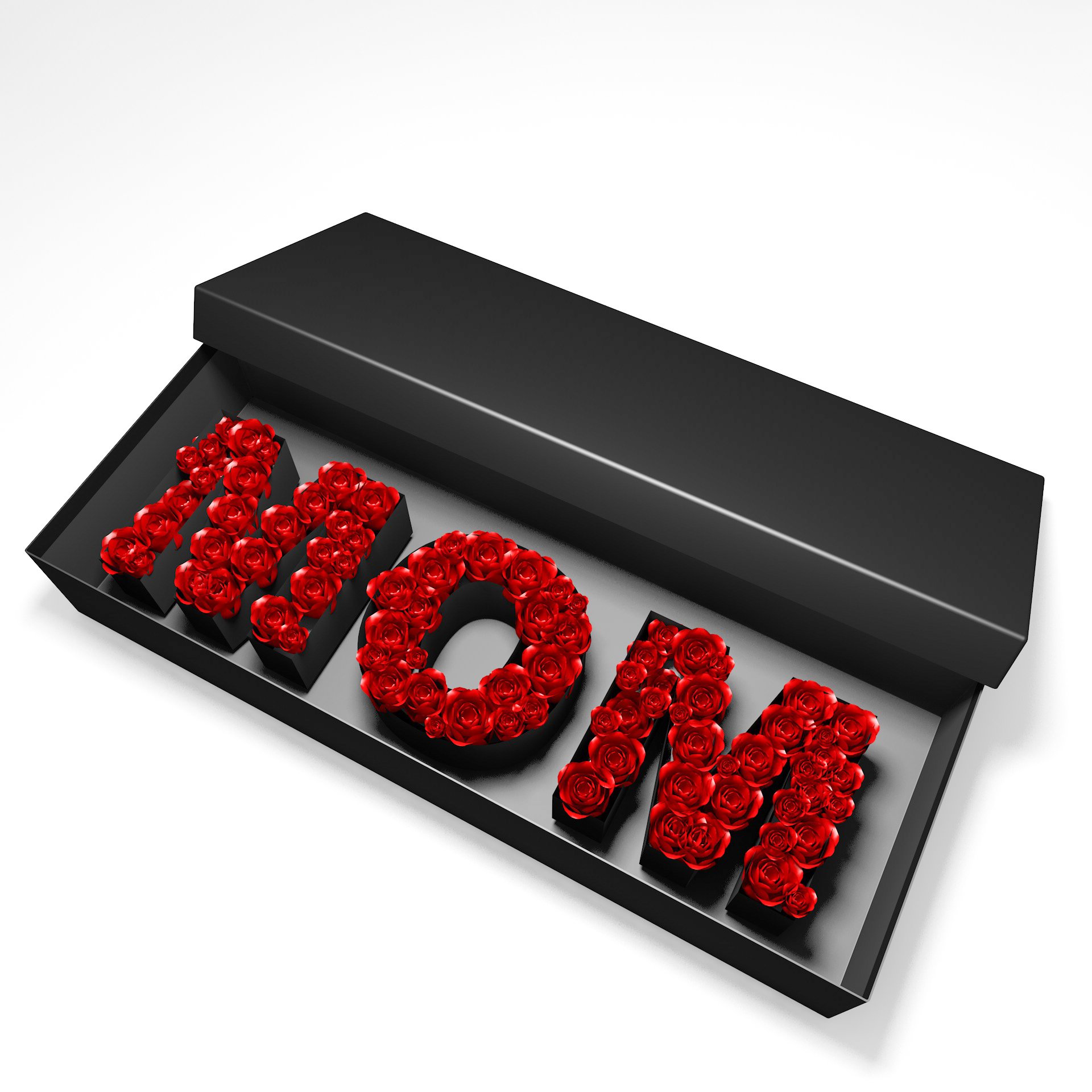 Design Luxury Custom Rectangle Big Size Cardboard Paper Gift Box Mothers Day Letter Rose Flower Packaging