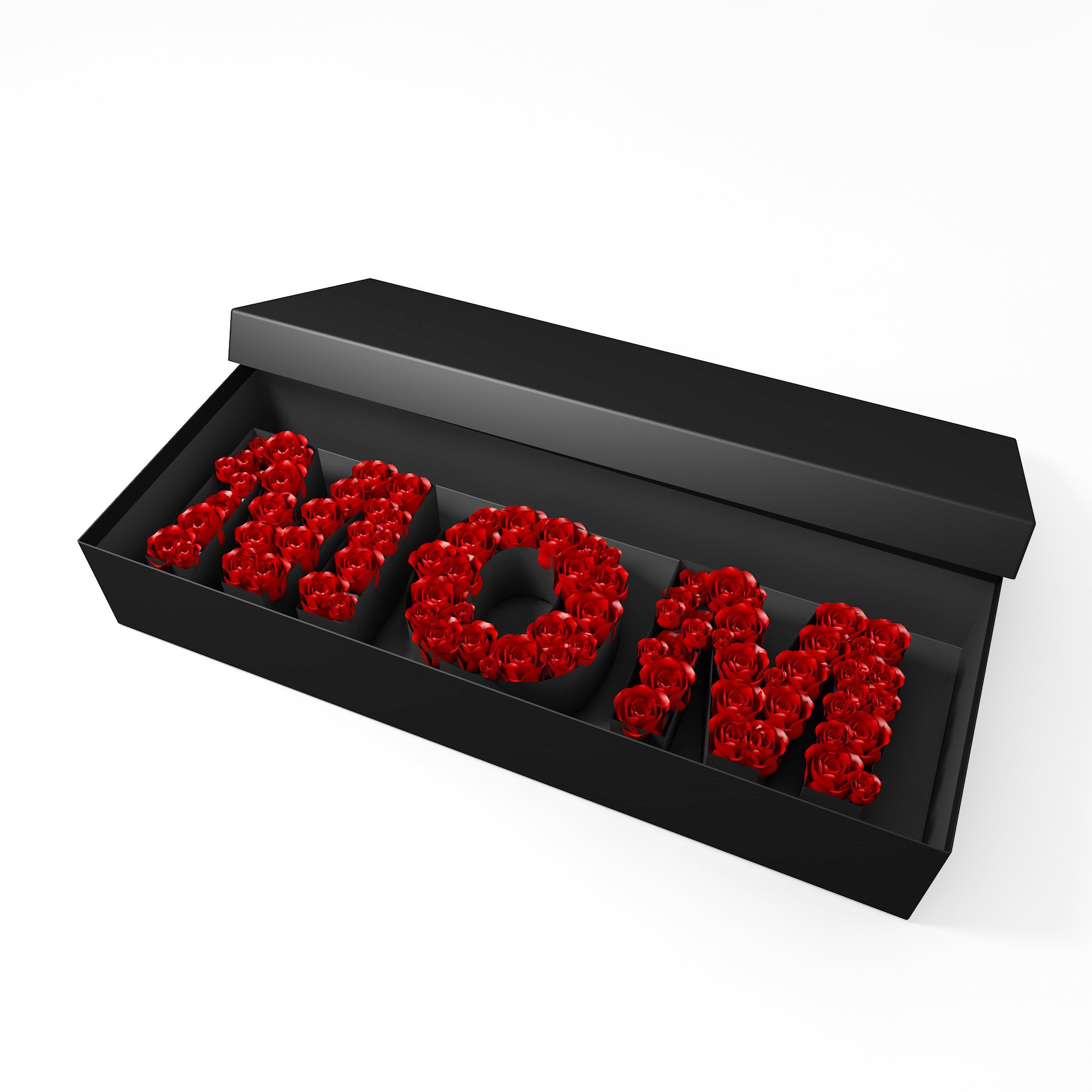 Design Luxury Custom Rectangle Big Size Cardboard Paper Gift Box Mothers Day Letter Rose Flower Packaging