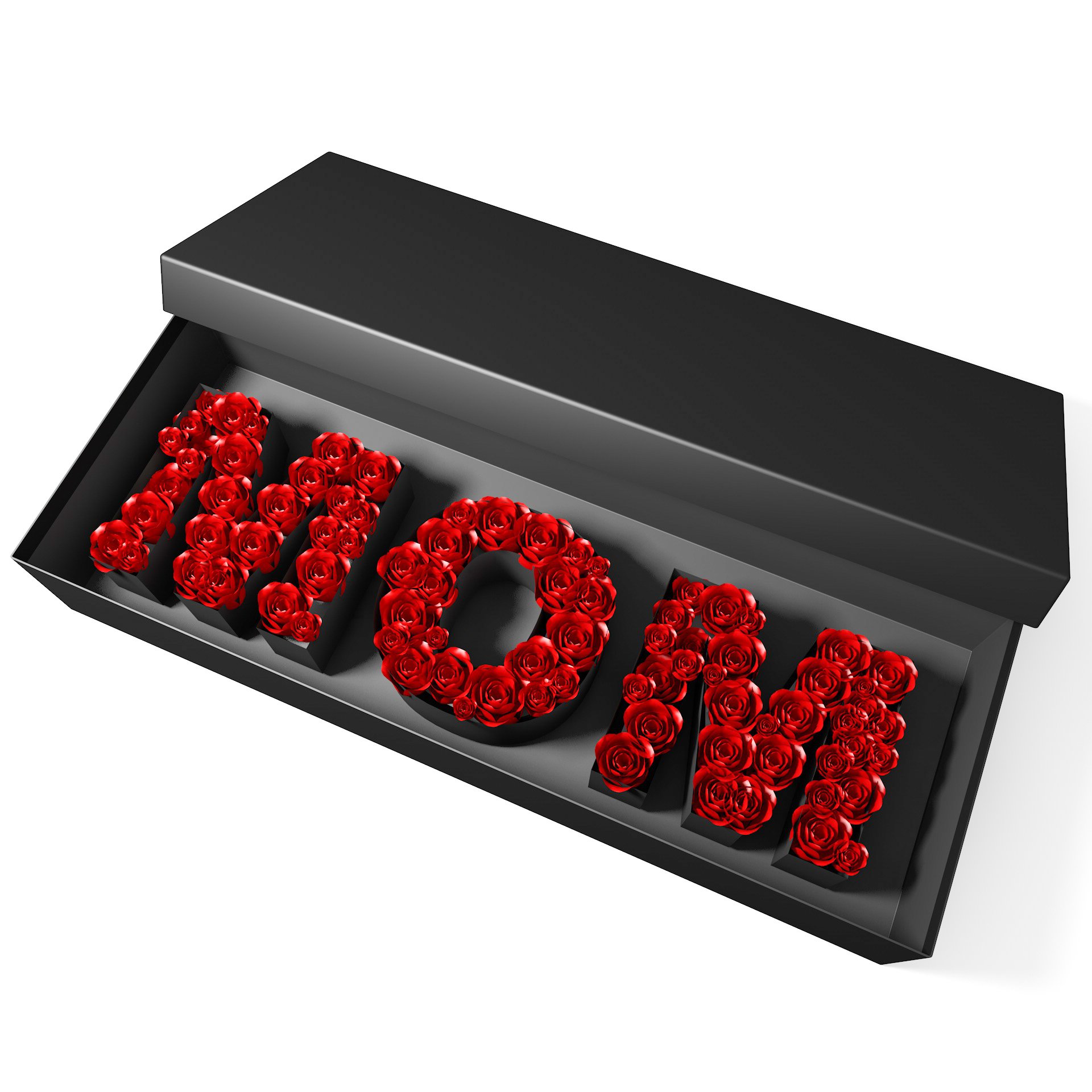 Design Luxury Custom Rectangle Big Size Cardboard Paper Gift Box Mothers Day Letter Rose Flower Packaging
