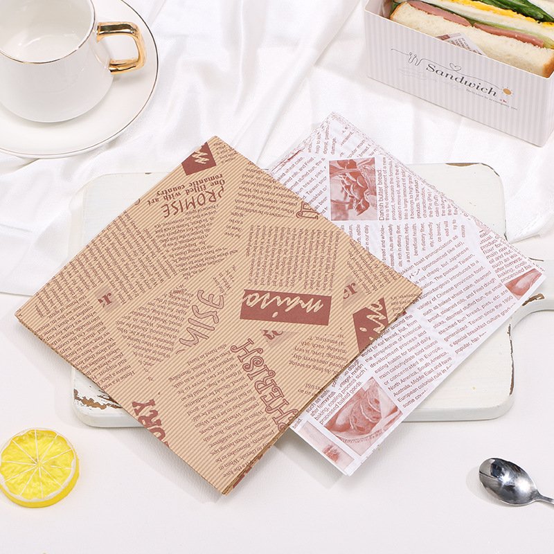 Grease-Proof Sandwich paper hamburger wrapping paper with custom logo PE film paper