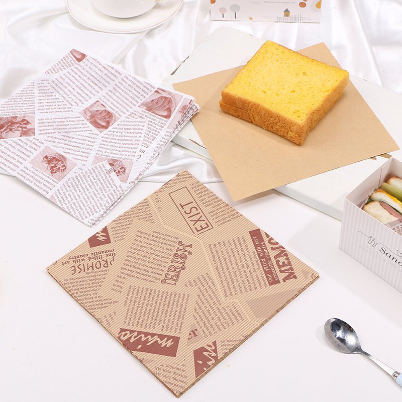Grease-Proof Sandwich paper hamburger wrapping paper with custom logo PE film paper