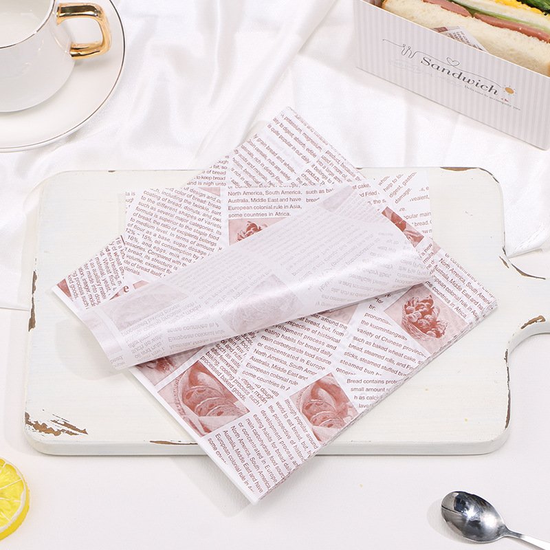 Grease-Proof Sandwich paper hamburger wrapping paper with custom logo PE film paper