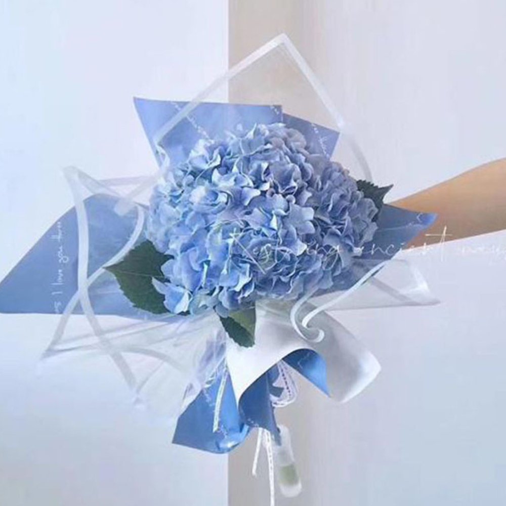 Transparent Colored Border Fresh Flower Bouquet Packaging Paper Waterproof Flower Wrapping Material