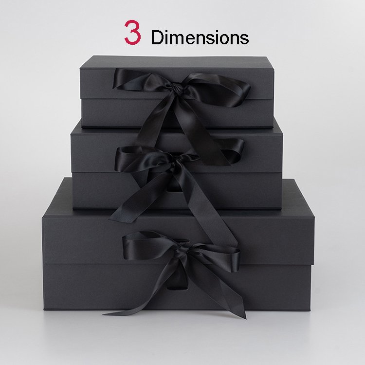 Custom Clothing Magnetic Foldable Black Kraft Paper Gift Packaging Boxes