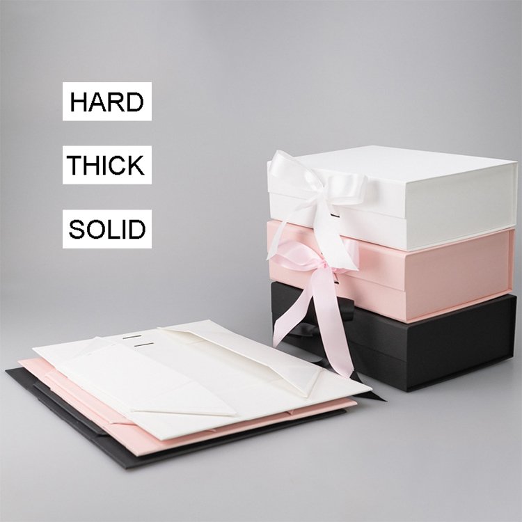 Custom Clothing Magnetic Foldable Black Kraft Paper Gift Packaging Boxes