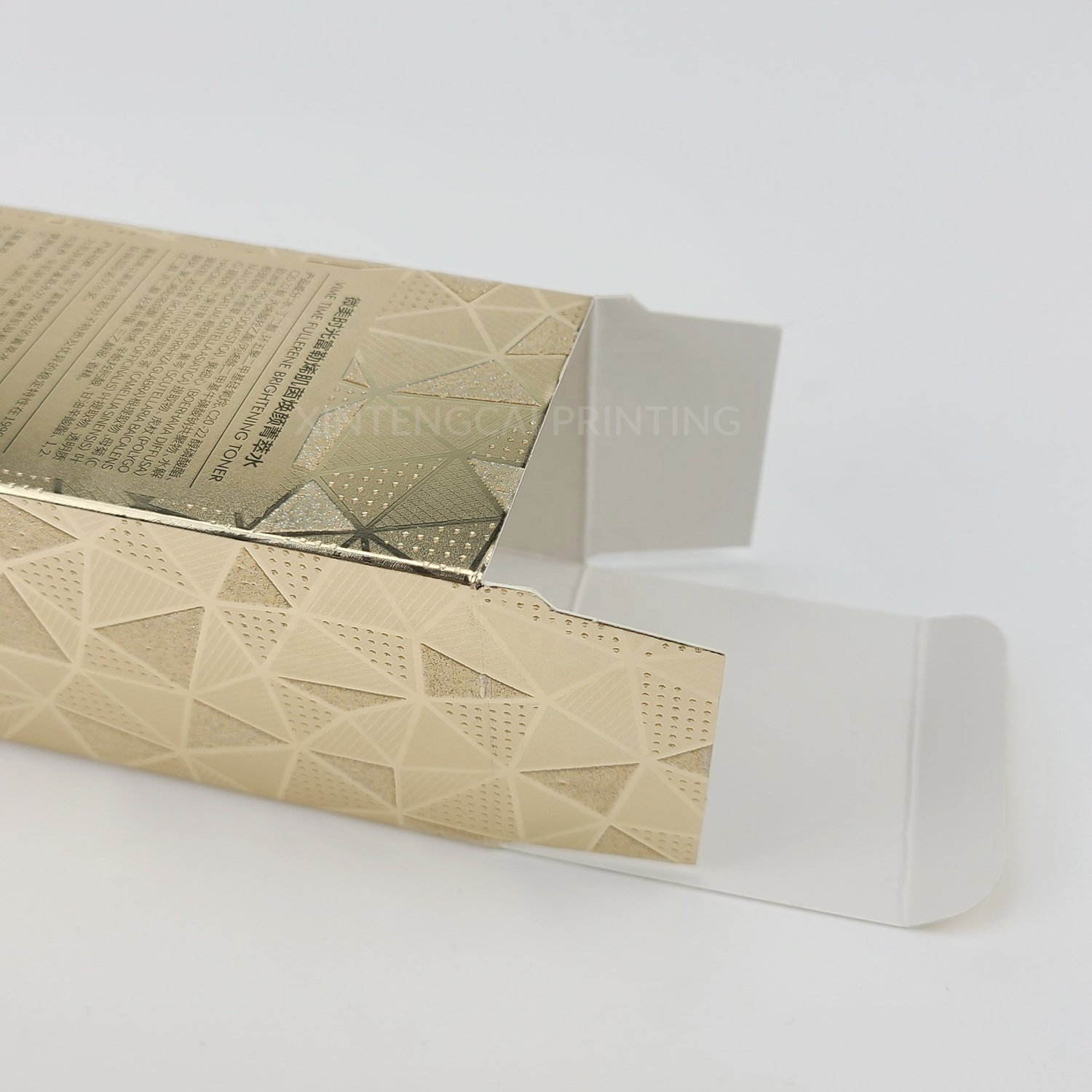 Golden Effect High Quality Customize Logo Glossy Foil Special Surface Finishes Small Product Cosmetic Paper Packaging Box