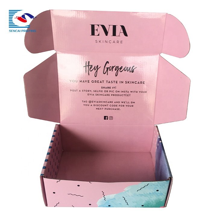 SENCAI Wholesale CMYK Printing Pink Corrugated Paper Sweet Packaging Boxes