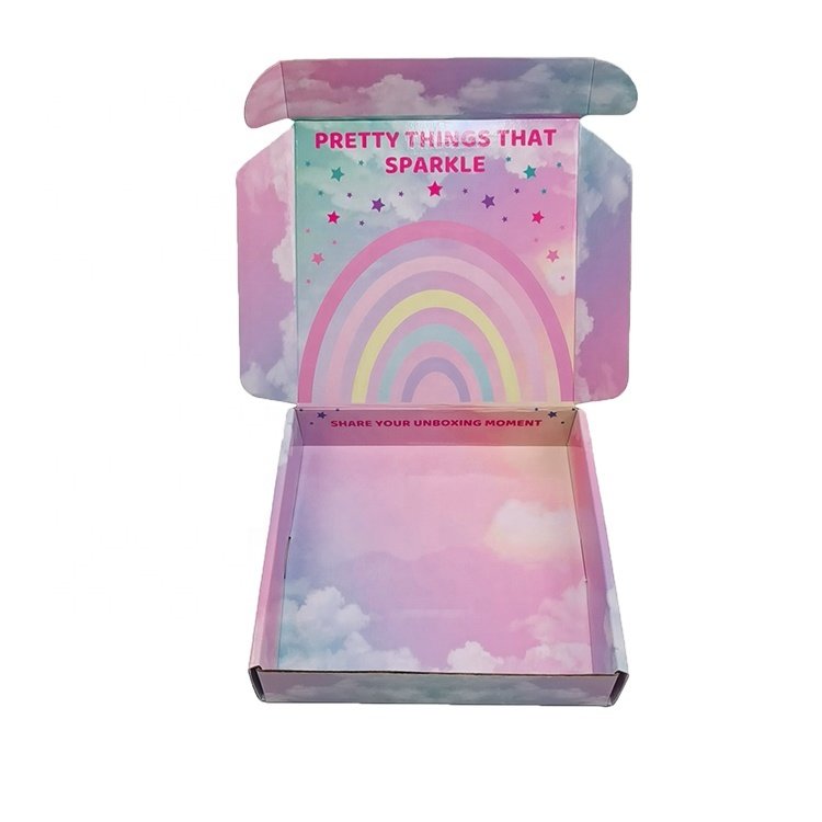 SENCAI Wholesale CMYK Printing Pink Corrugated Paper Sweet Packaging Boxes