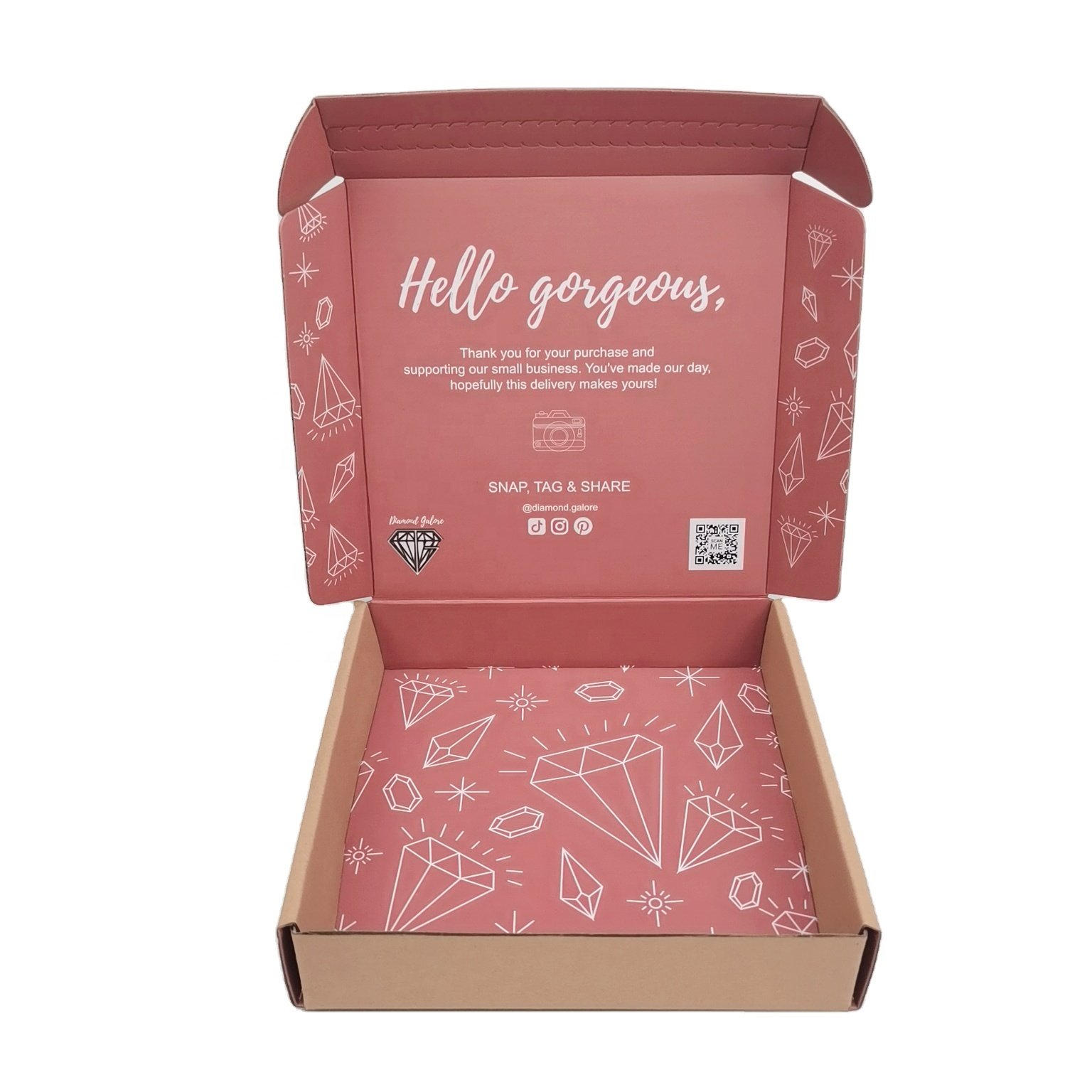 SENCAI Wholesale CMYK Printing Pink Corrugated Paper Sweet Packaging Boxes