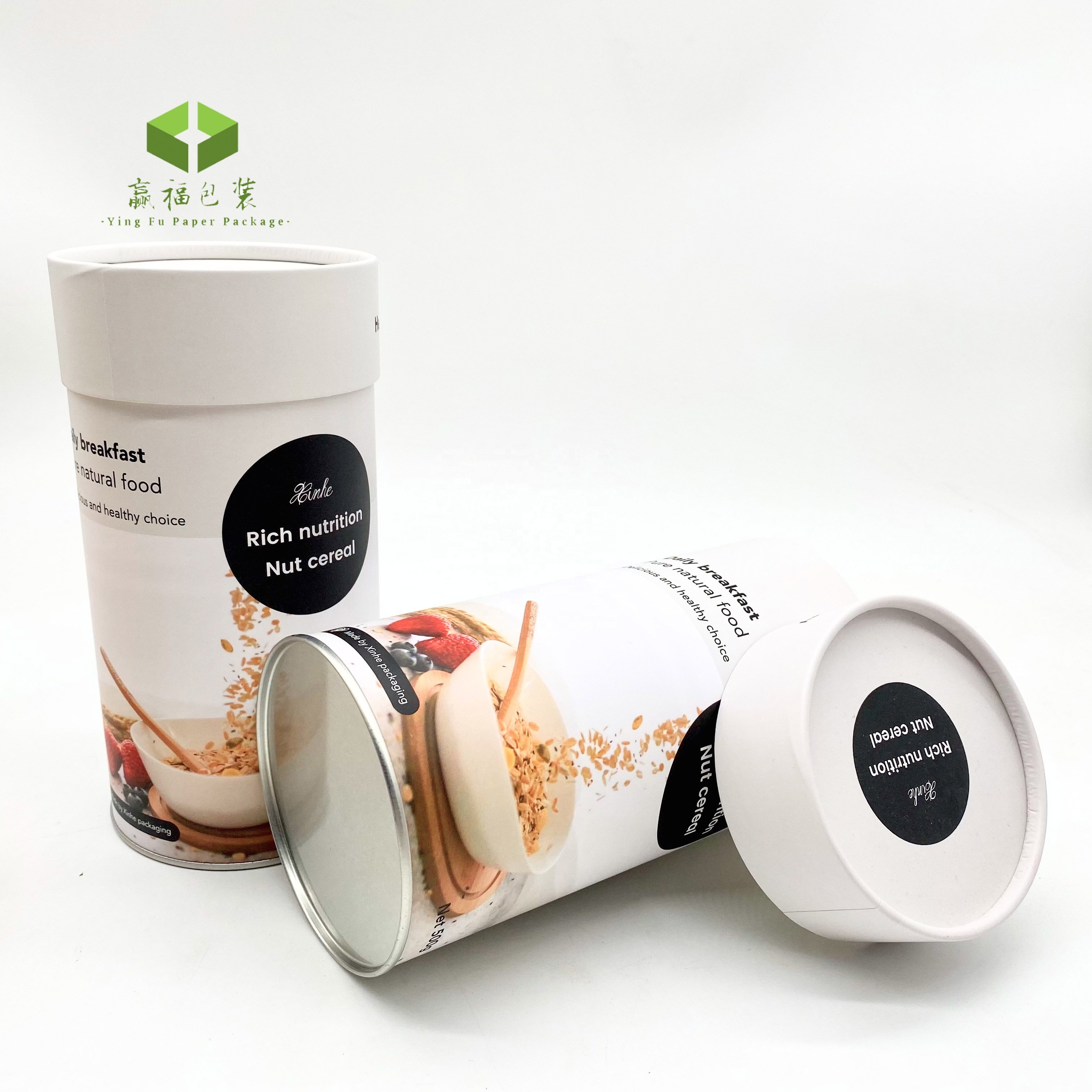 cylinder paper tube with metal iron lid aluminum foil food grade air tube cylinder peel off powder tea loose powder packaging