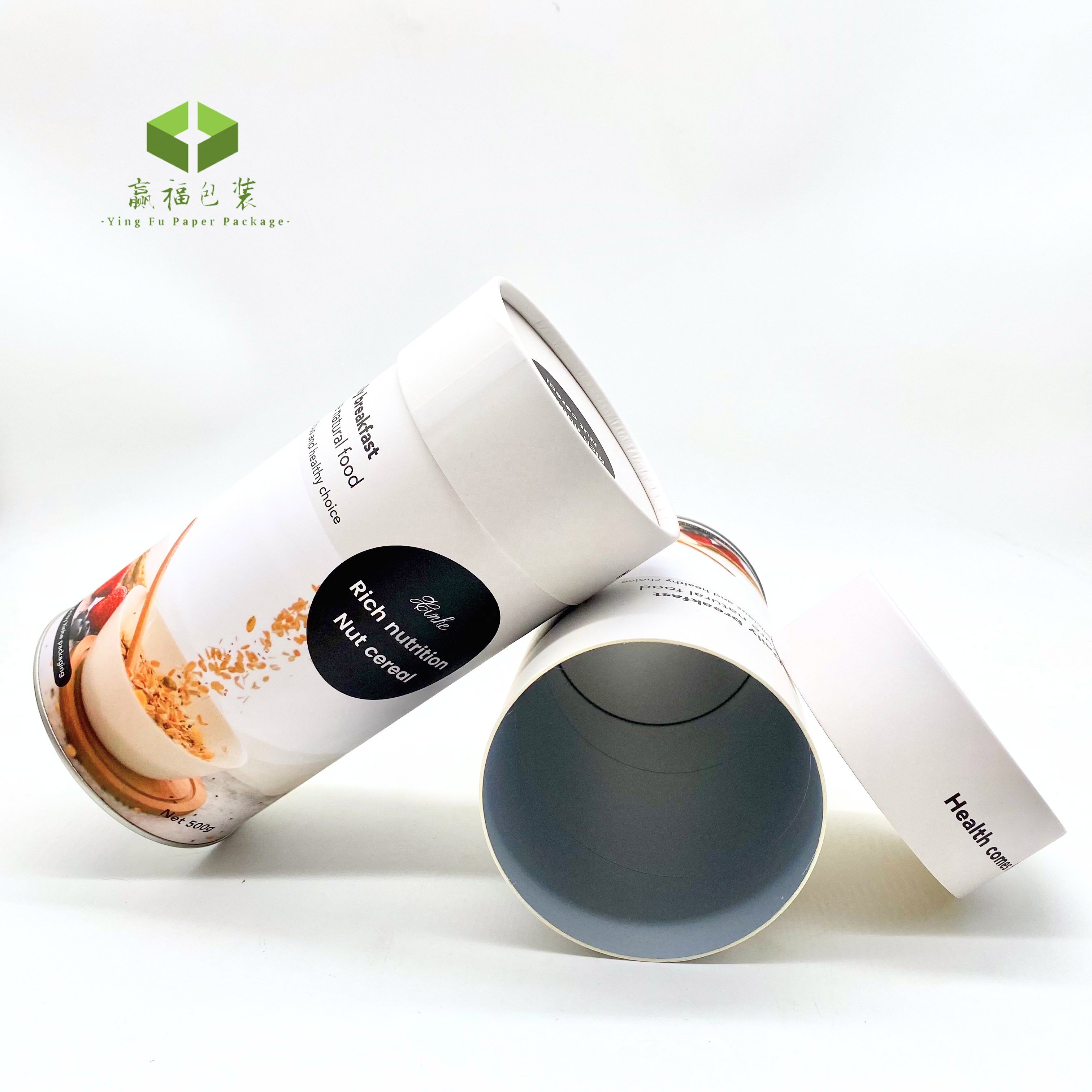 cylinder paper tube with metal iron lid aluminum foil food grade air tube cylinder peel off powder tea loose powder packaging