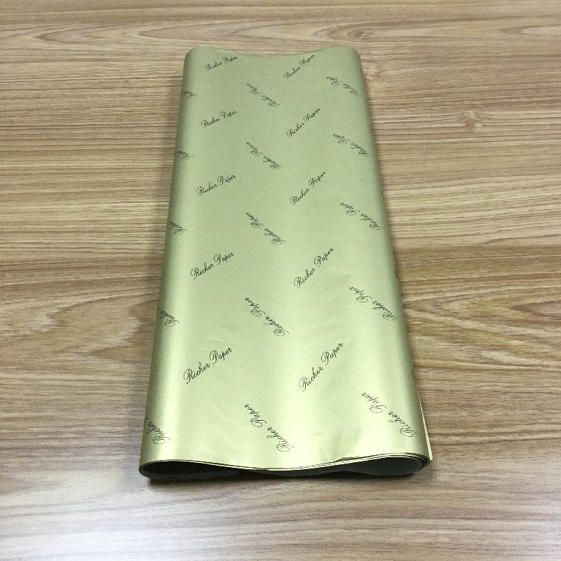Custom Gloden Logo Black Packaging Paper Tissue Wrapping Paper For Products Packaging Clothes Wrap Tissue Paper Logo Printed
