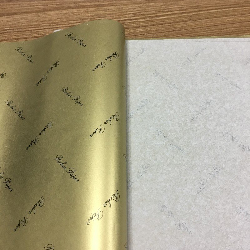 Custom Gloden Logo Black Packaging Paper Tissue Wrapping Paper For Products Packaging Clothes Wrap Tissue Paper Logo Printed