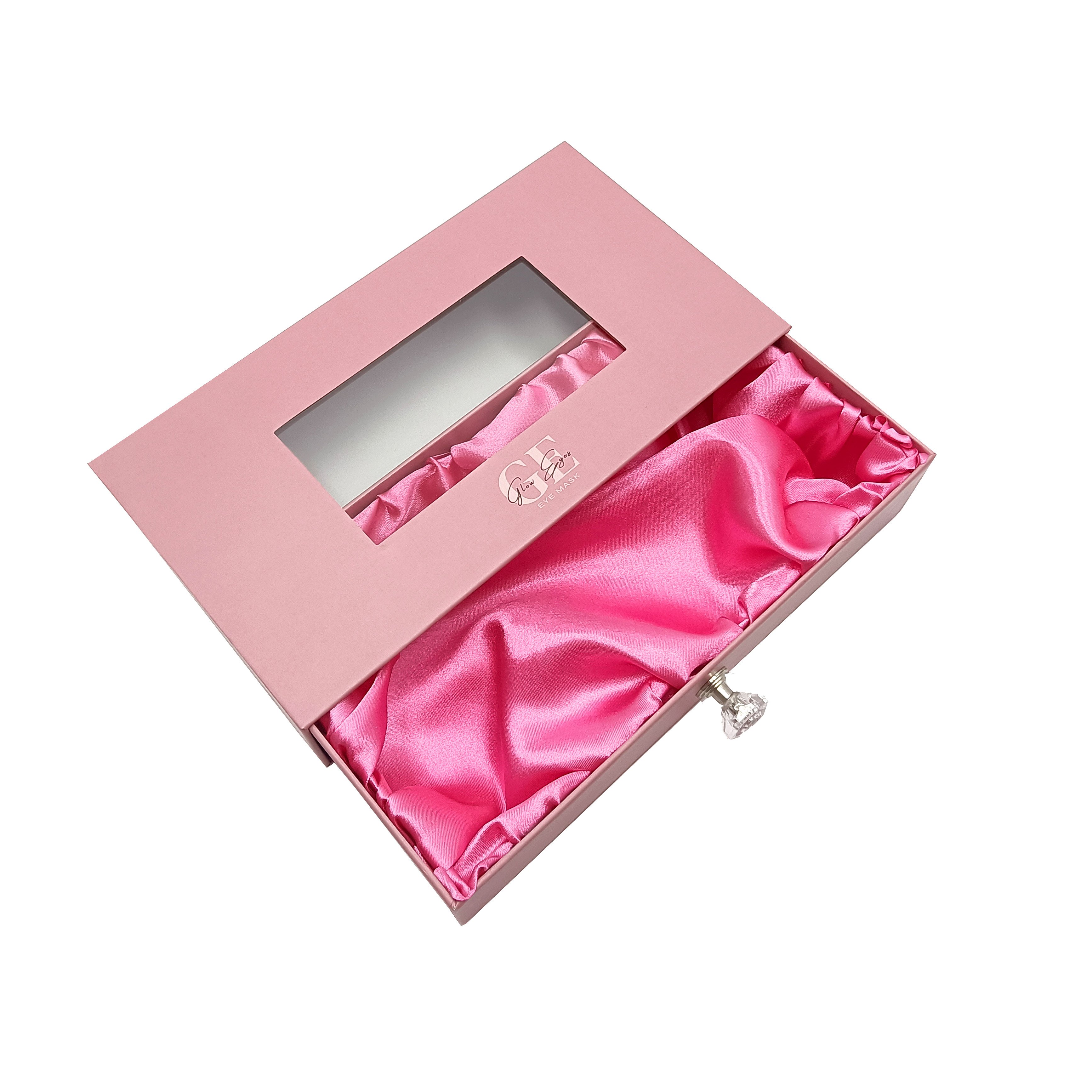 Luxury Drawer Wigs Paper Gift Boxes with Transparent Window Cosmetic Skincare Packaging Boxes Slide out Gift Boxes