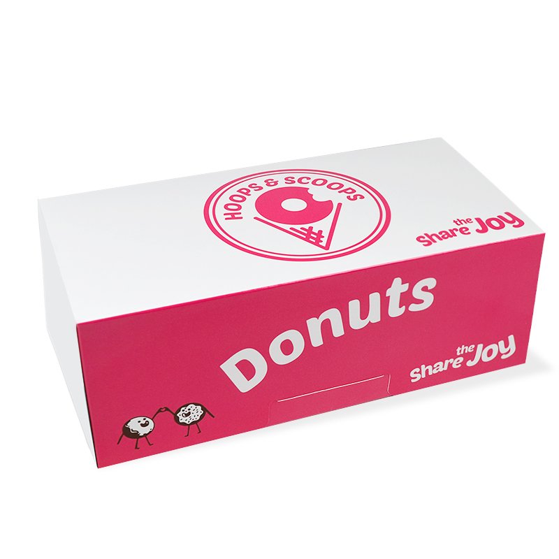 High Quality Custom Logo Biodegradable Materials Donuts Boxes for Takeaway Food Packaging