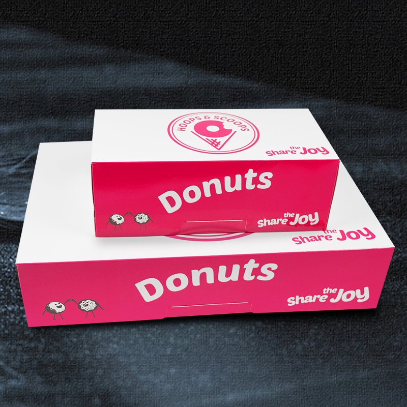 High Quality Custom Logo Biodegradable Materials Donuts Boxes for Takeaway Food Packaging