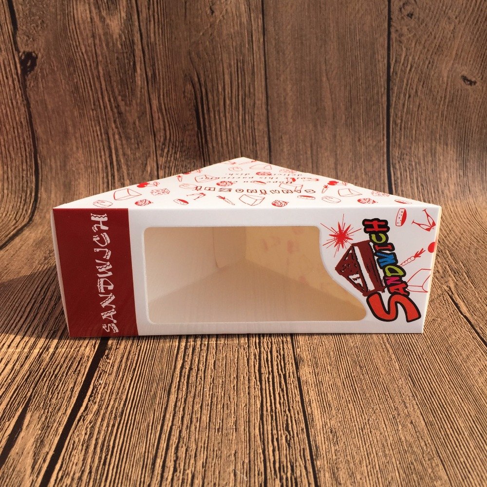 Manufacturer customized food grade disposable sandwich box paper food packaging