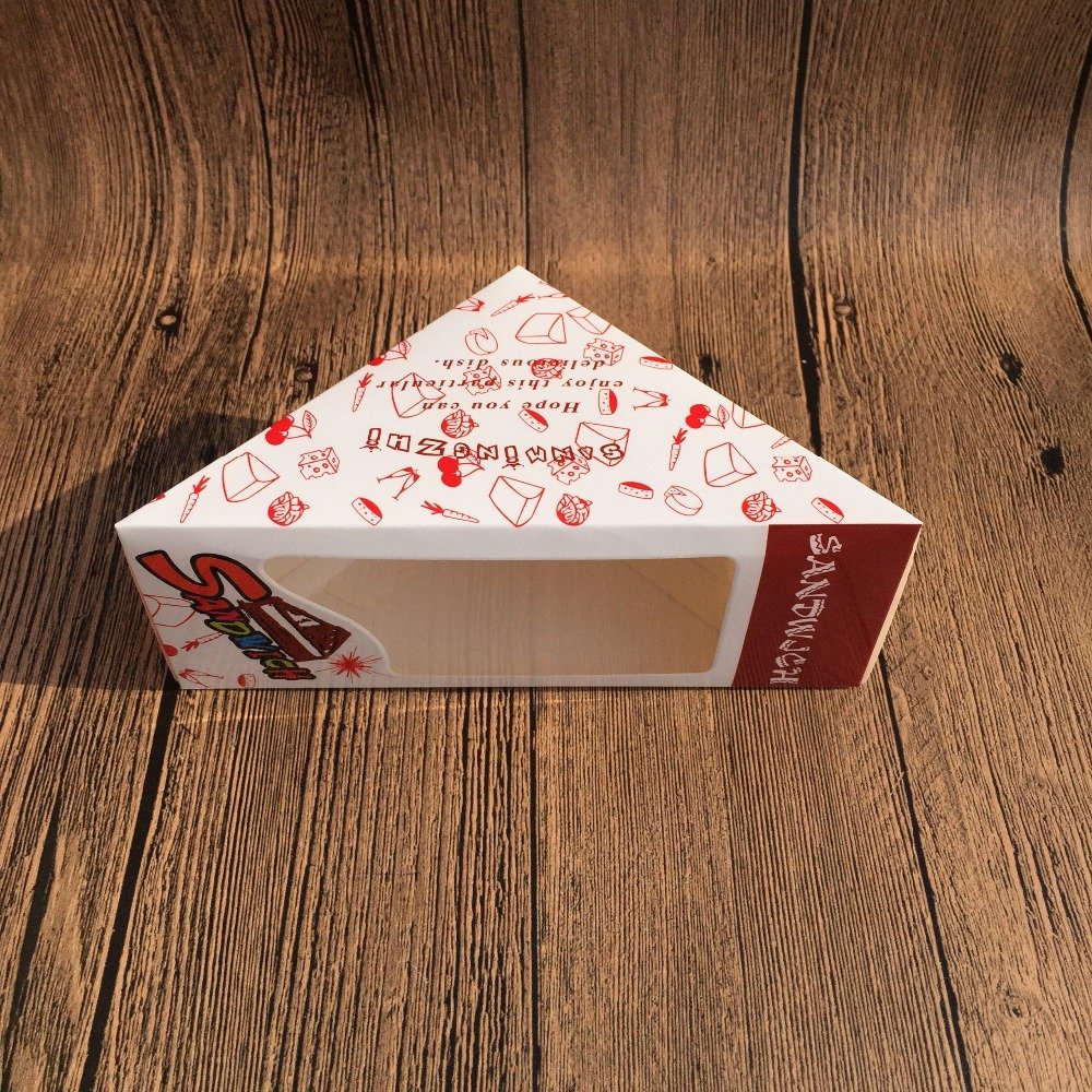 Manufacturer customized food grade disposable sandwich box paper food packaging