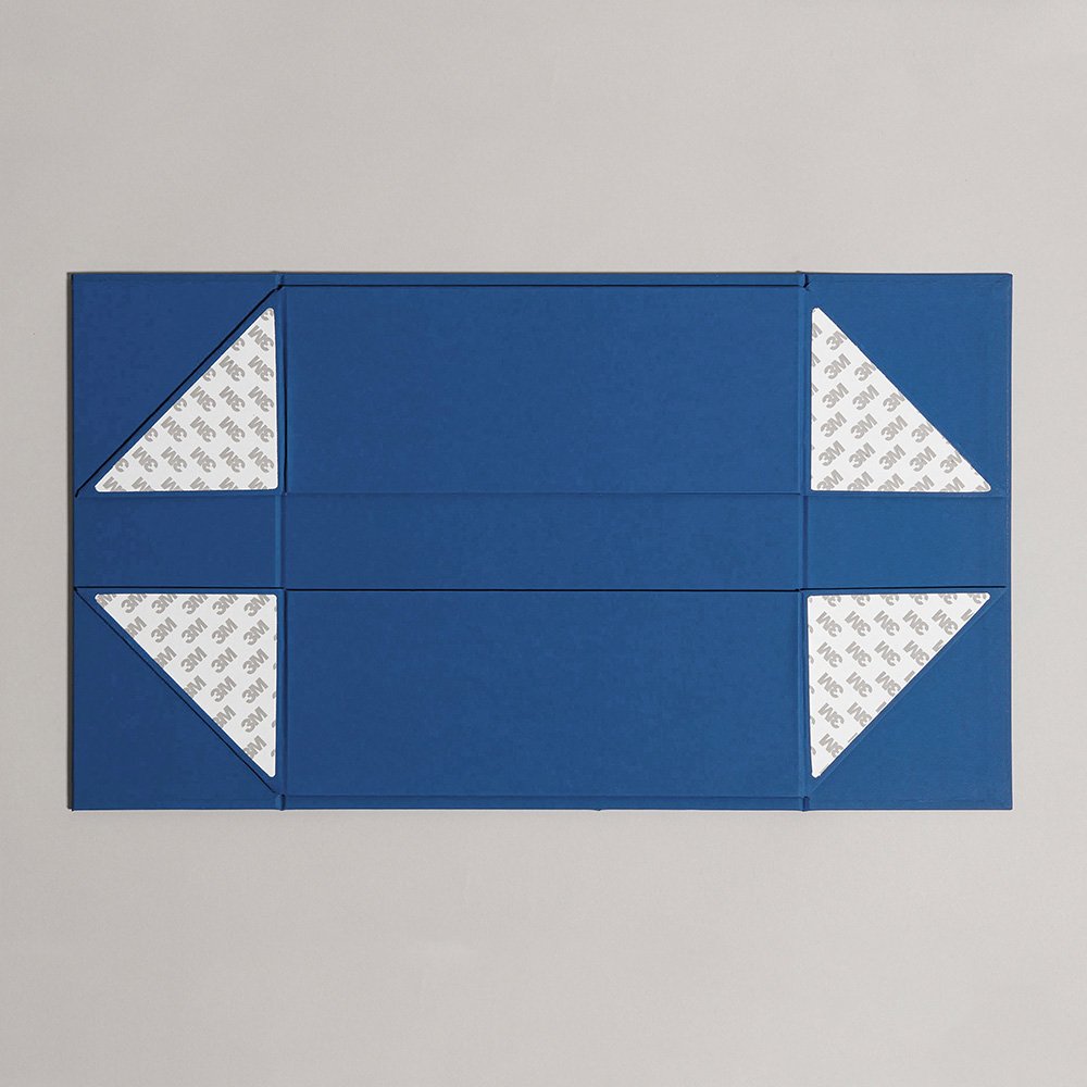 Custom Logo Blue Rigid Grey Board Cardboard Packaging Paper Gift Box With Magnet Flip Closure