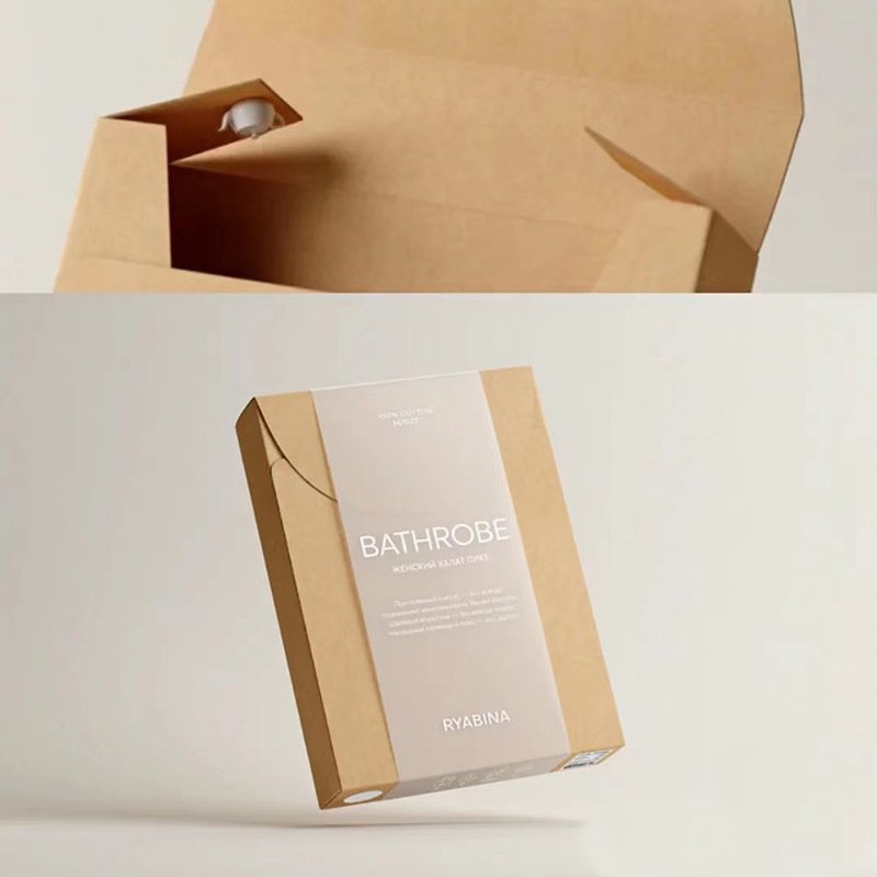 Customized Simple Commercial Kraft Paper Cardboard Gift Box 2mm Thick with UV Advantage Embossing Matt Lamination Gift Packaging