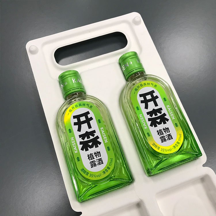 Eco Friendly Custom Packaging Tray Biodegradable Compostable wine bottle Tray