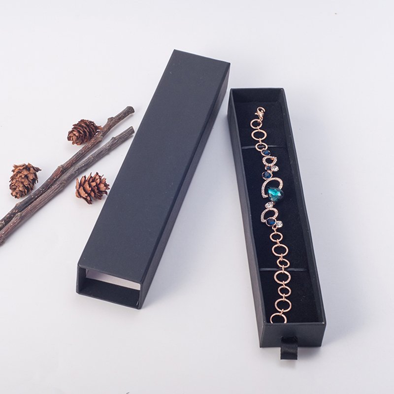 custom necklace jewelry boxes with logo cardboard pull out brown kraft paper jewelry set packaging box