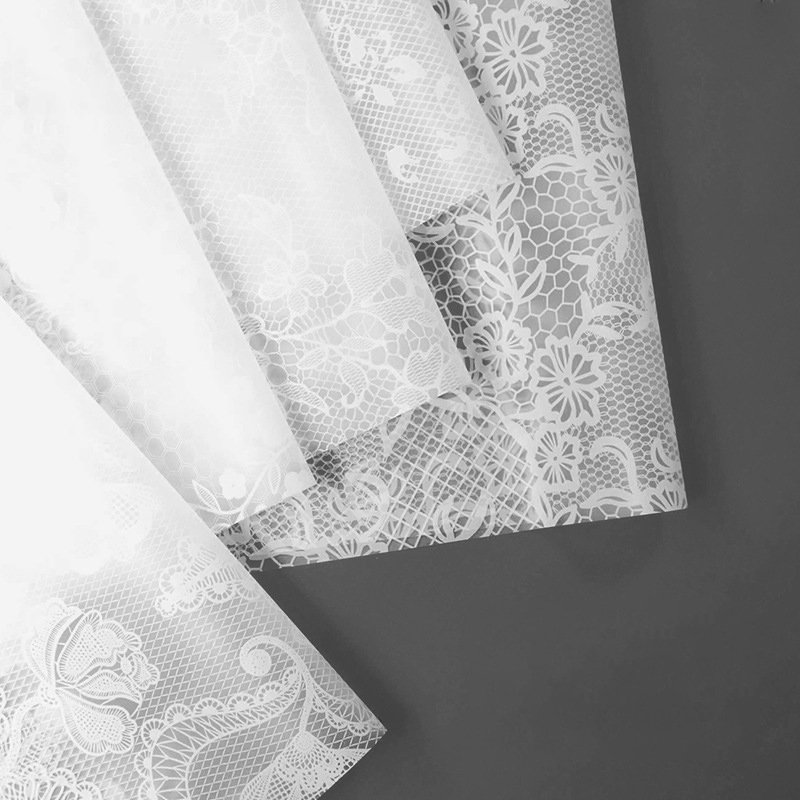 Pure Lace Flower Packaging Paper Waterproof Matte Film Korean Wrapping Paper for Valentine'S Day Party Wedding Bridal Shower
