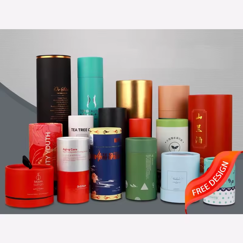 custom size 250g cylindrical Eco-friendly Coffee tea/loose tea/ tea Kraft Paper packaging round tube box big