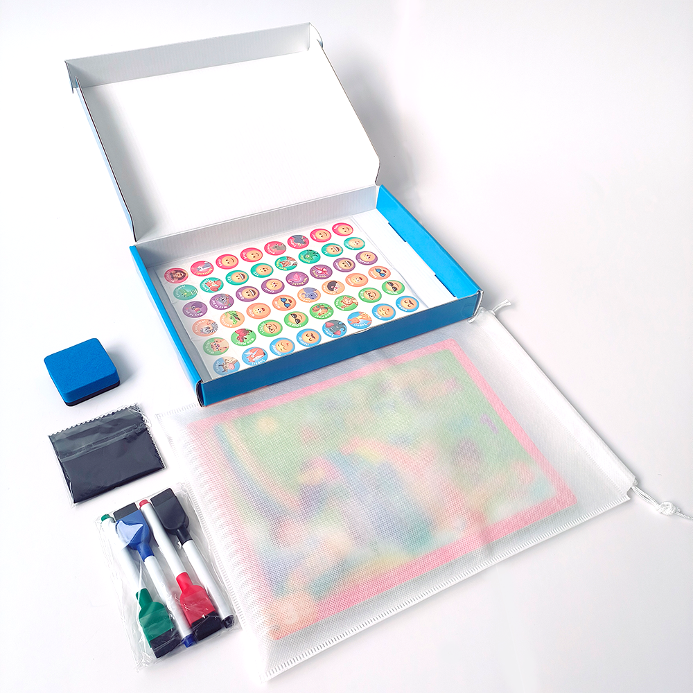 New preschool activity busy book for kids early education drawing book with erasable pens paper packaging box