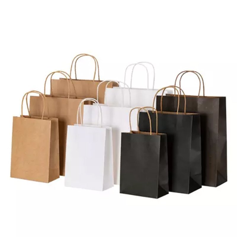 Wholesale custom fashion luxury brand shopping packaging fancy paper bags with your own logo
