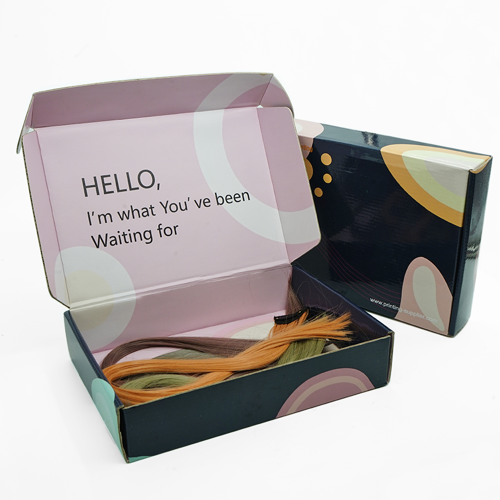 Foldable box black paper shipping Custom mailing/mailer Boxes cardboard packaging wigs shipping boxes