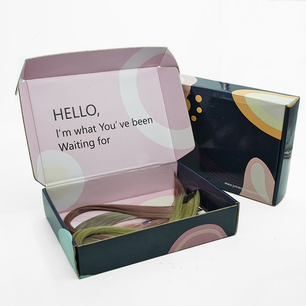 Foldable box black paper shipping Custom mailing/mailer Boxes cardboard packaging wigs shipping boxes