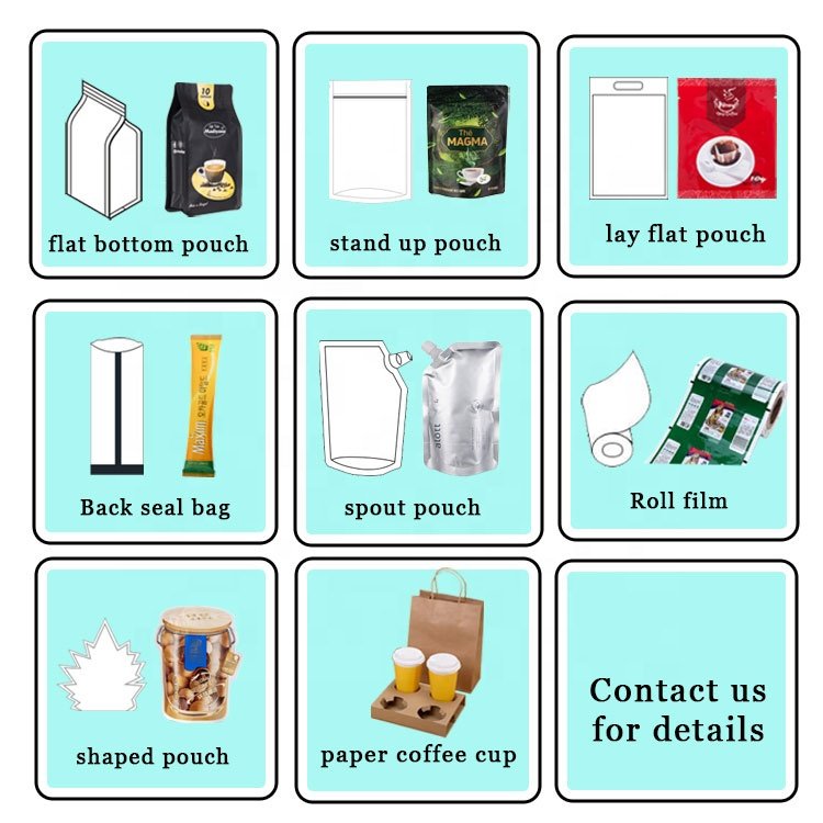 Coffee Pouch Custom Printed Biodegradable Kraft Paper Ziplock Food Flat Bottom With Valve Coffee Packaging Bag